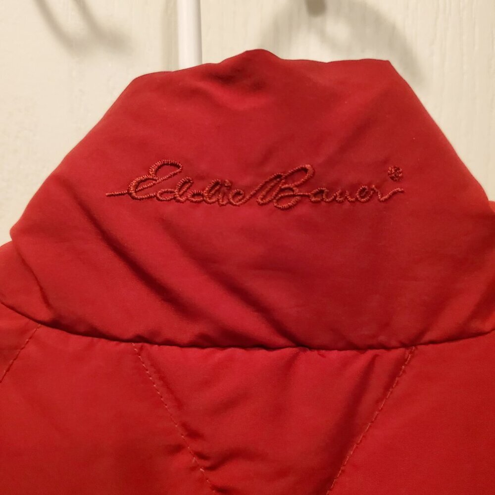 Eddie Bauer Premium Goose Down Quilted Puffer Vest - Bright Red - XS - Picture 4 of 9
